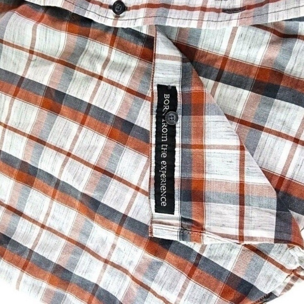 Prana Tamarack Shirt Men's XL Plaid‎ Short Sleeve Button Up Organic Blend - Picture 6 of 9